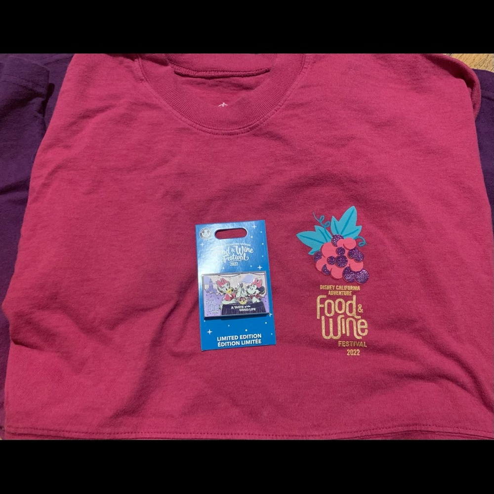Disney CA Adventure Food and Wine festival Spirit Jersey And Limited Edition Pin